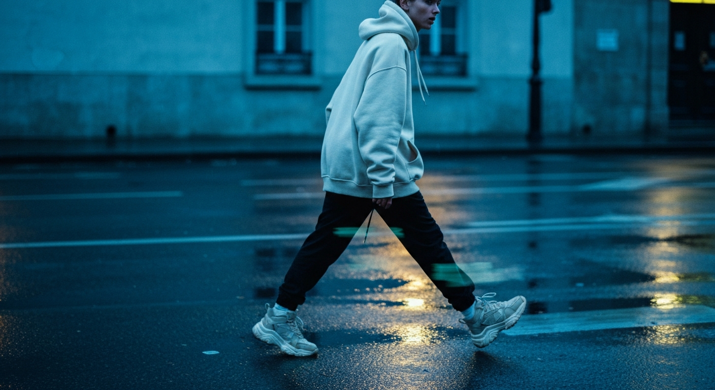 Portrait urbain editorial - hoodie oversize Streetora