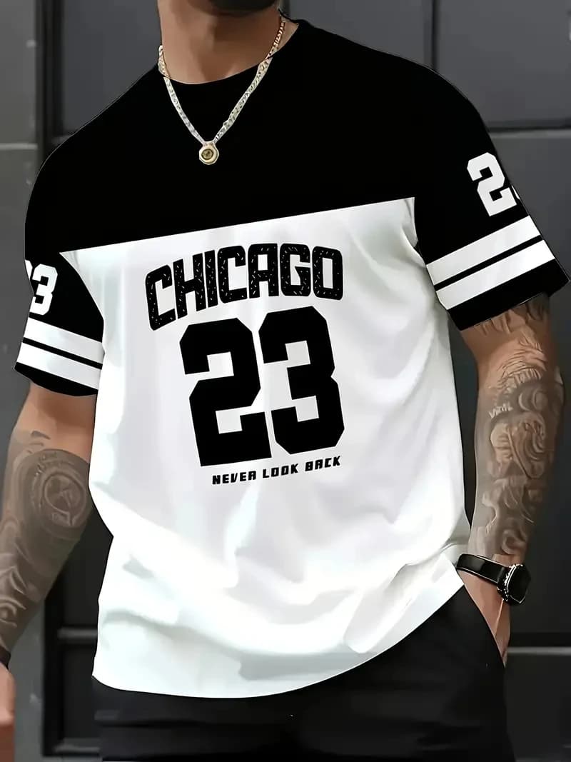 T-shirt graphique Chicago 23 pour hommes, T-shirt de sport à manches courtes pour femmes, unisexe, d