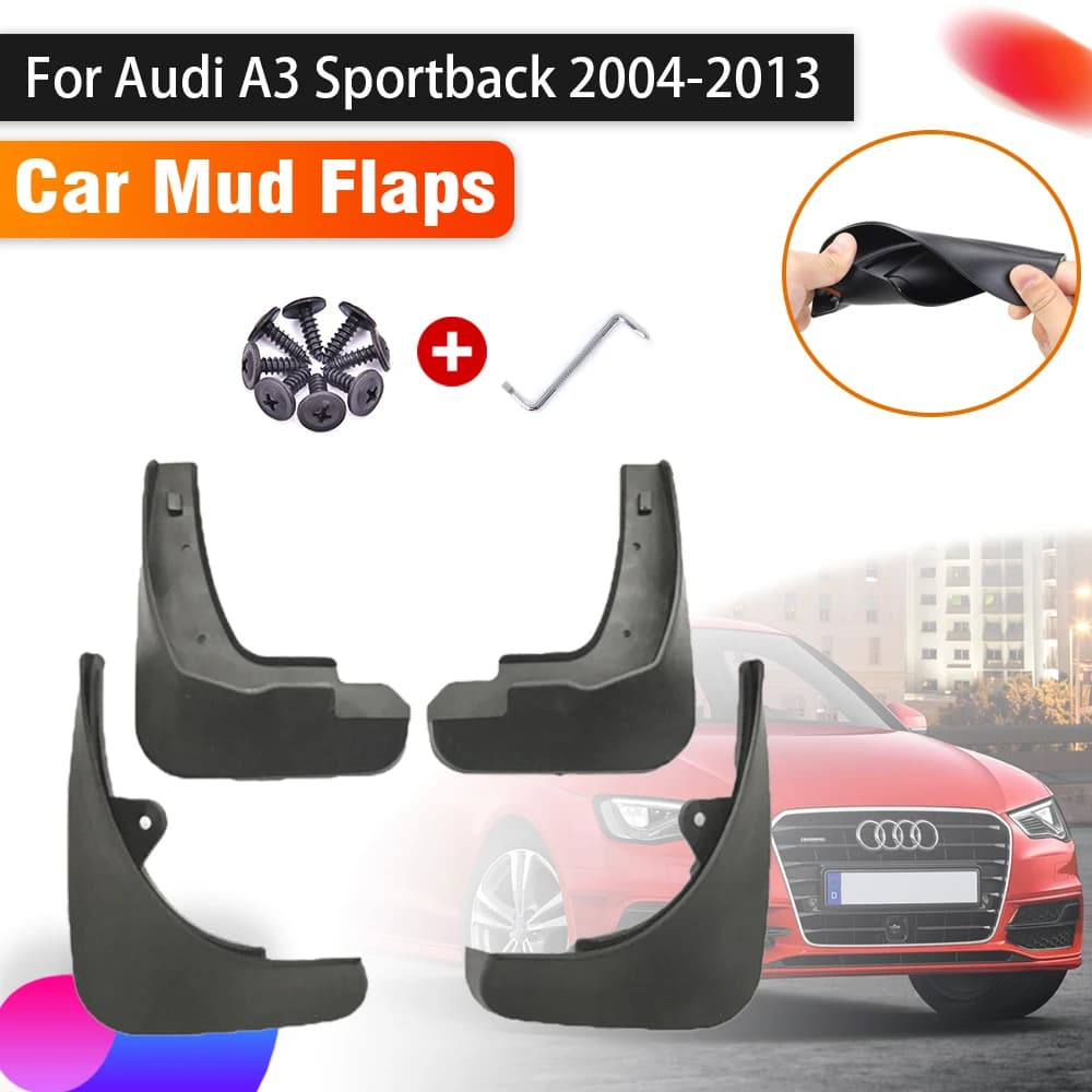 4 pièces garde-boue de voiture pour Audi A3 Sportback accessoires 8P 2004 ~ 2013 luxueux Auto garde-