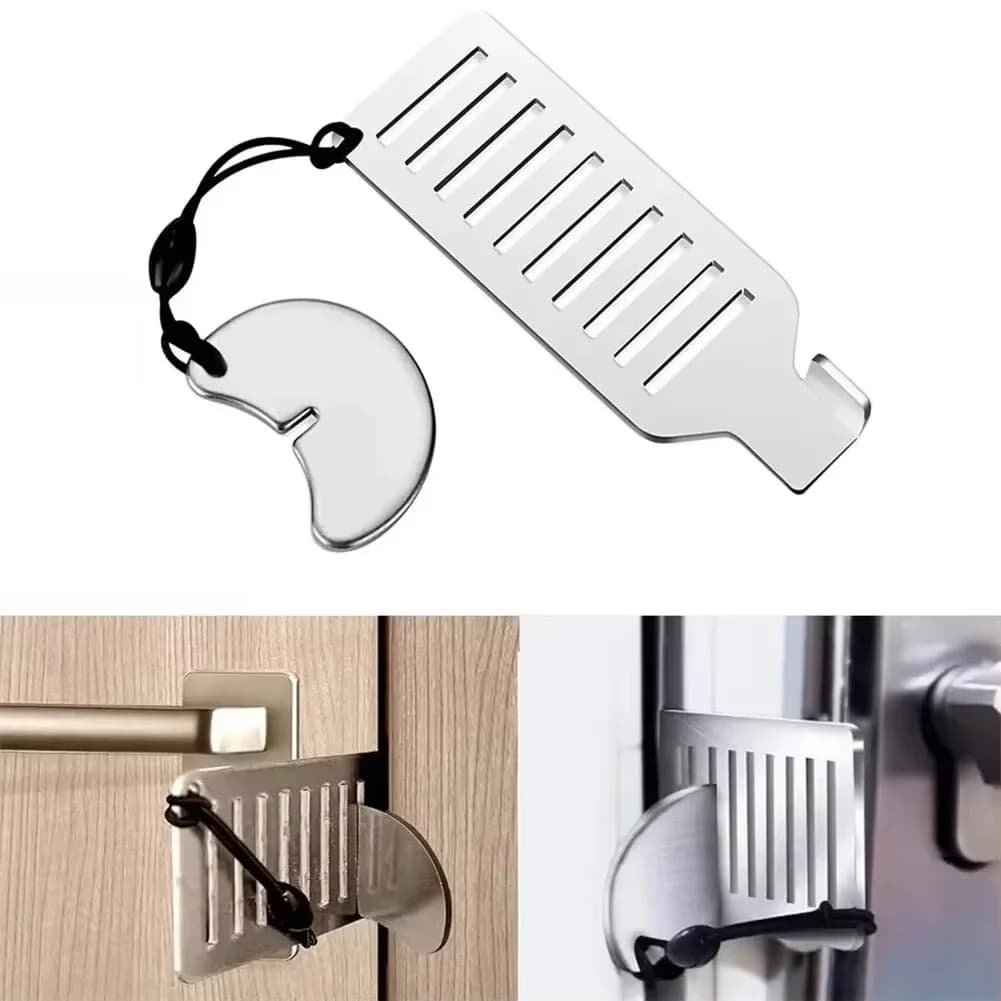 Bloqueur de porte antivol de sécurité, outil de sécurité Portable en acier inoxydable de 8cm pour la