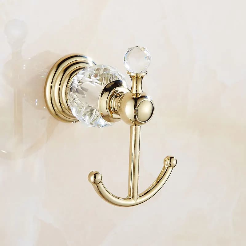 Ensemble d'accessoires de salle de bains en cristal et argent de luxe, ensemble de matériel de bain