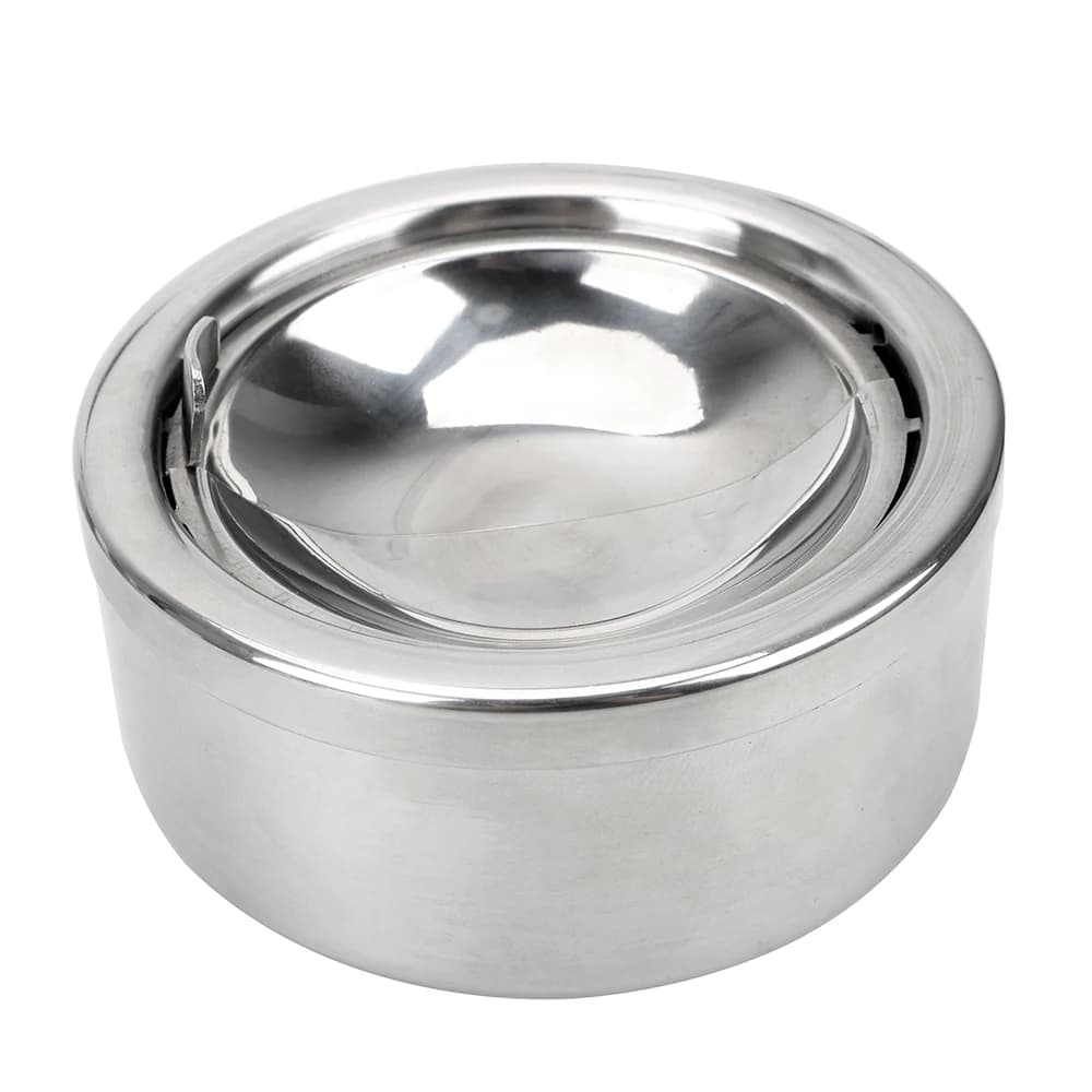 Cendrier rond à couvercle en acier inoxydable, accessoires pour fumeurs, étui de rangement agaçant,