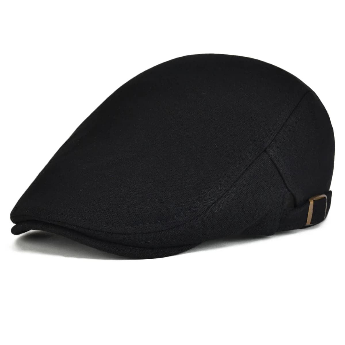 Casquette plate en coton 100% VOBOOM pour homme, noire, couleur unie, style Gatsby, casquette de cha