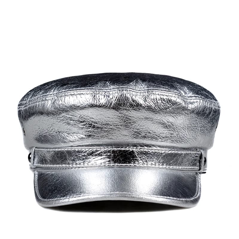 Chapeau unisexe en cuir véritable pour hommes et femmes, mode coréenne de printemps, dessus plat, ma