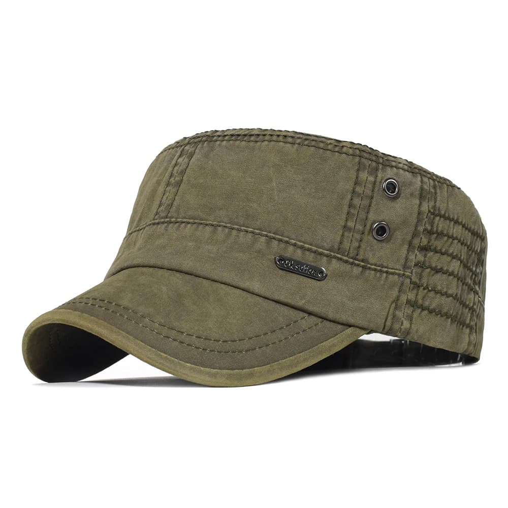 Casquettes plates en coton lavé quatre saisons pour hommes et femmes, casquette militaire, Design Un