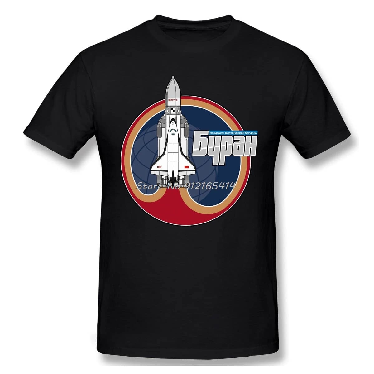 BURAN la navette soviétique T-Shirt hommes de haute qualité coton à manches courtes été voyage spati