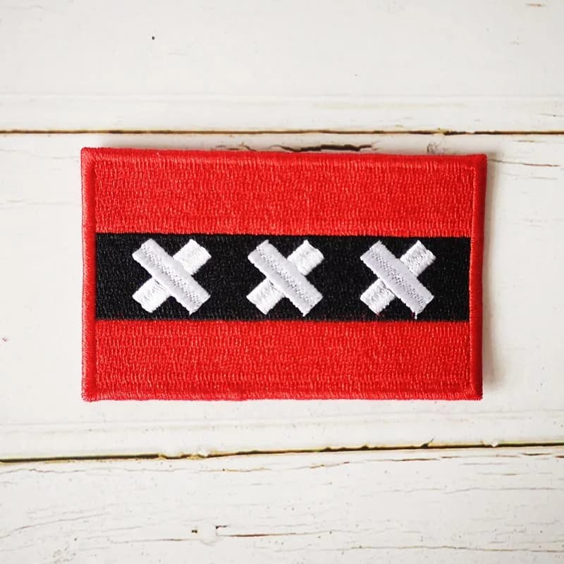 Amsterdam City – Patch brodé complet 100%, pour gilet, chapeau, jean, fer sur Badge, étiquette brodé