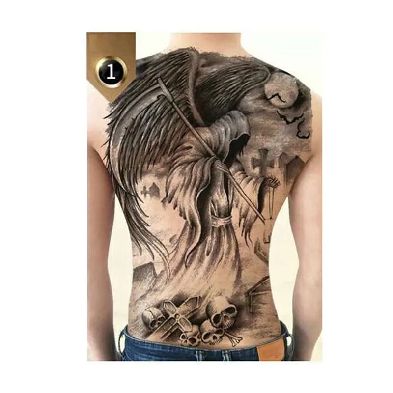 Tatouages de tigre noir pour hommes, faux, loup, léopard, imperméable, grande bête, dos complet, cou