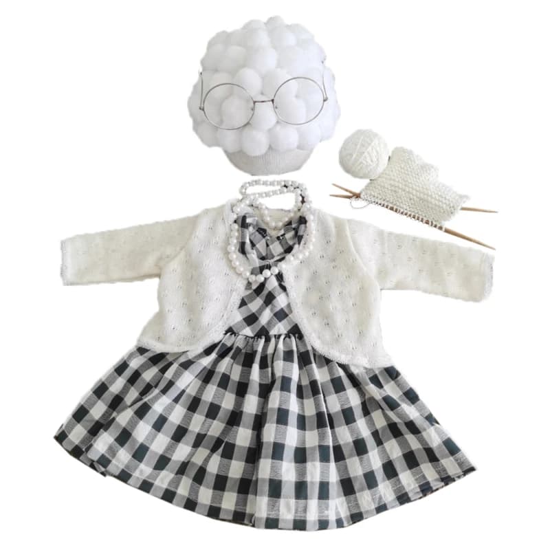 Ensemble d'accessoires de photographie amusants pour bébé fille, Costume Cosplay de grand-mère, tenu
