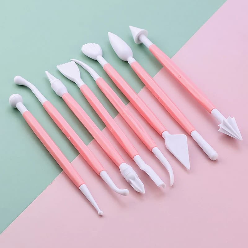 Fais Du 8 pièces Fondant gâteau décoration Graver ensemble ustensiles de cuisson chocolat cuisson sc