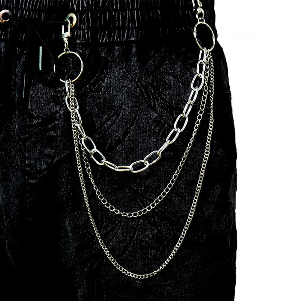 Vintage Long métal Rock pantalon Hipster pantalon Jean porte-clés anneau pince gland porte-clés femm