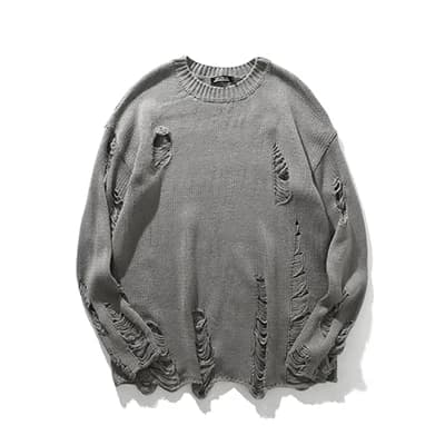 Pull unisexe déchiré avec trous de lavage, Streetwear, Hip Hop, mode, surdimensionné, assorti à tout