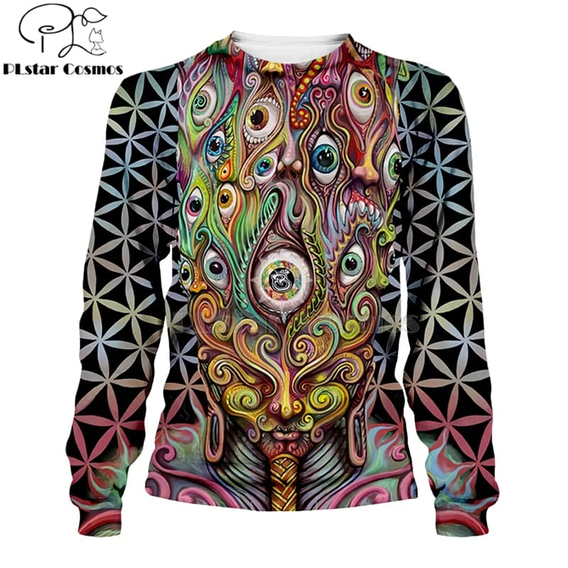 PLstar Cosmos Hiphelicopter Mandala Trippy abstrait oeil psychédélique 3d sweats à capuche/sweat-shi
