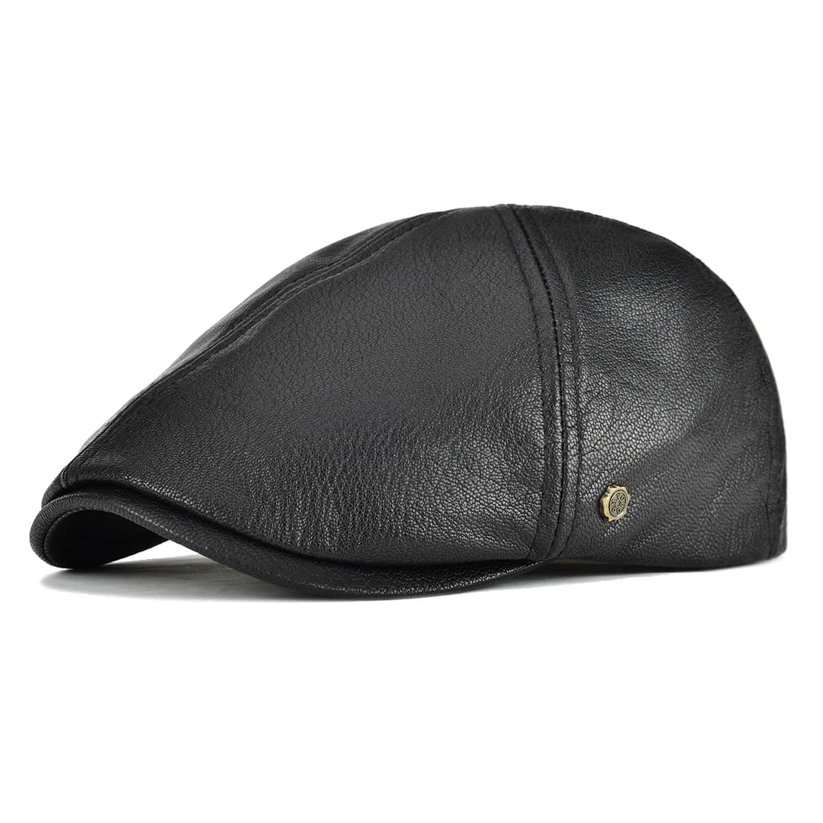 VOBOOM casquette plate en cuir hommes automne hiver cabbies chapeau marron noir Ivy casquettes doux 