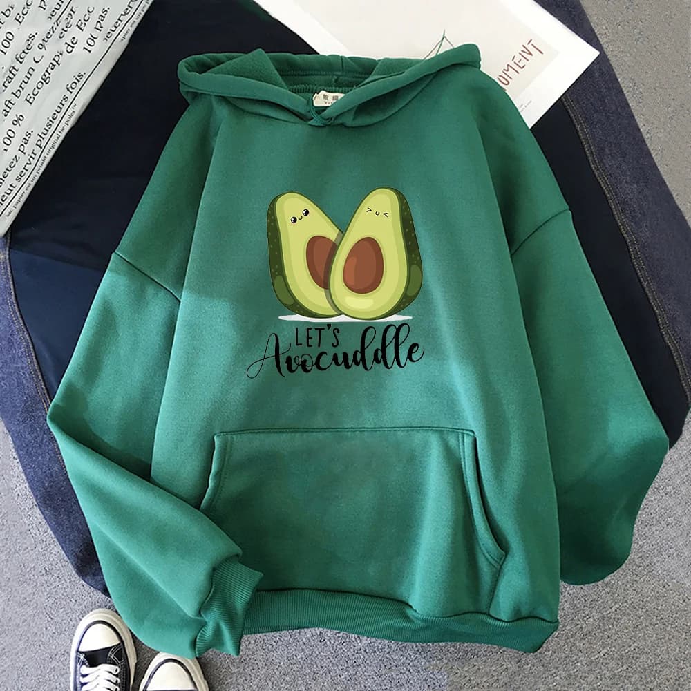 Sweat à capuche imprimé avocat de dessin animé pour adolescents, sweats à capuche respirants, vêteme