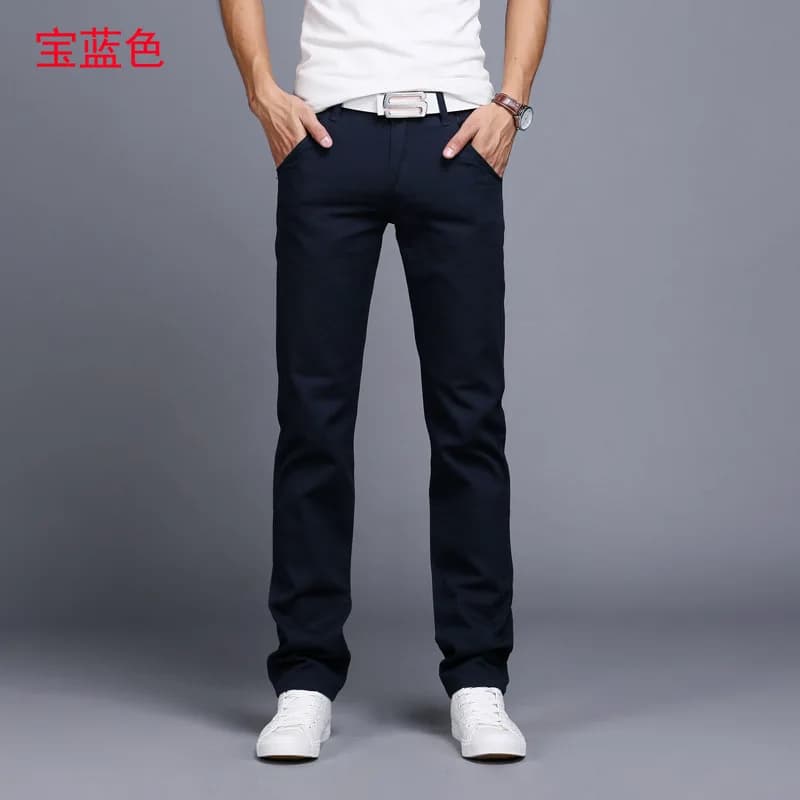 Jeans droits classiques en coton pour hommes, pantalons décontractés, mode d'affaires, confortables,