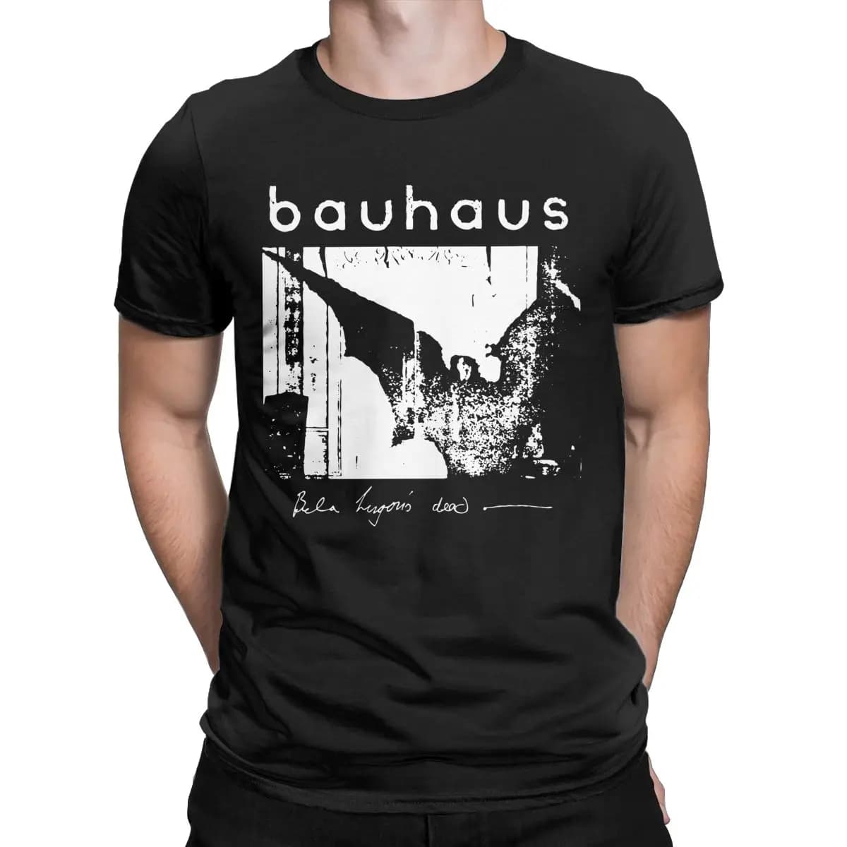 Bauhaus ailes de chauve-souris Bela Lugosi's Dead T-Shirt pour hommes 100% coton mode T-Shirt col ro