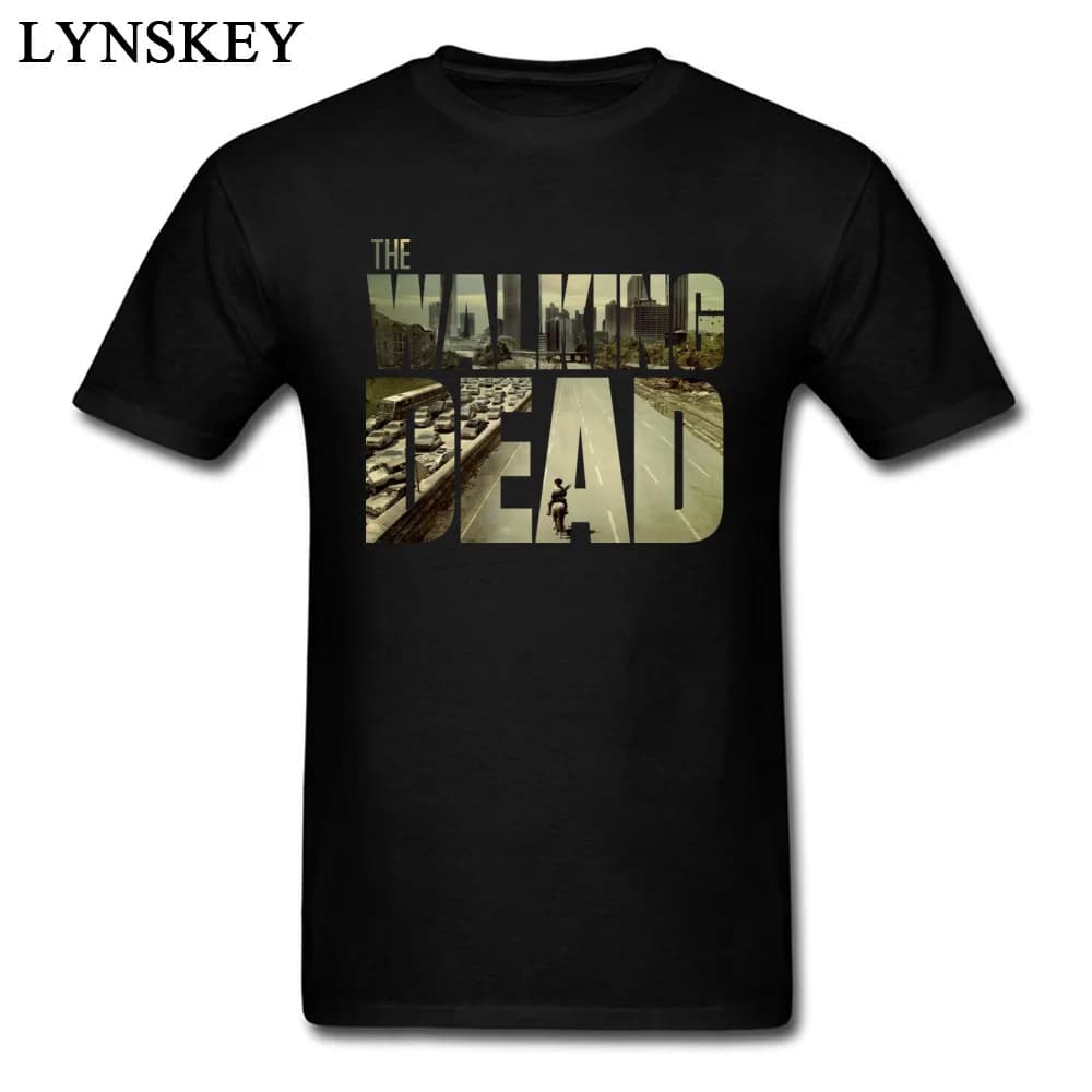 The Walking Frequency-T-Shirt à Manches Courtes pour Homme, en Coton, Noir, Cool, Personnalisé, pour
