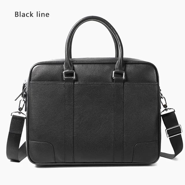 Célèbre marque homme porte-documents en cuir véritable hommes sac mode mâle épaule pochette d'ordina