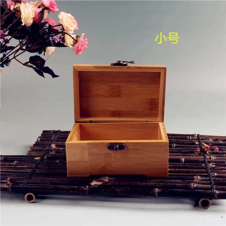 Boîte de rangement pour cartes de visite en bambou, boîtes à bijoux en bois, coton-tige, clé, coffre