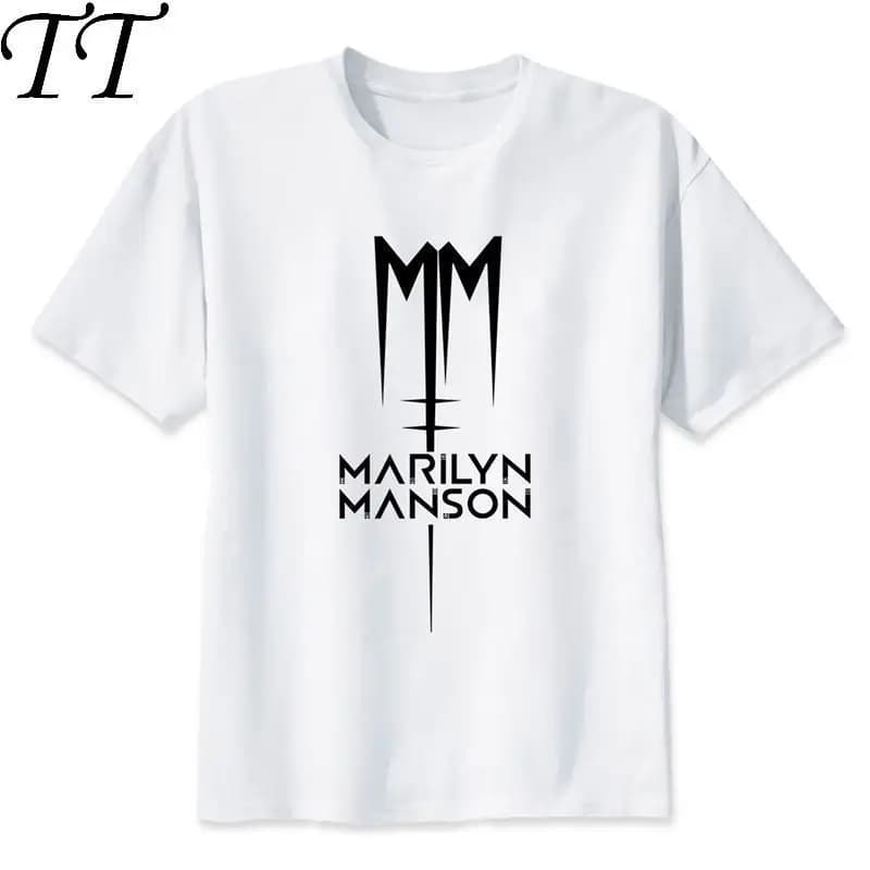 Marilyn manson imprimer T-shirt style décontracté hommes col rond t-shirts mode hommes hauts hommes