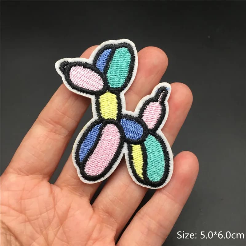 Dessin animé rose flamant Alien patchs vêtements enfants brodé bricolage rayures pour vêtements Badg