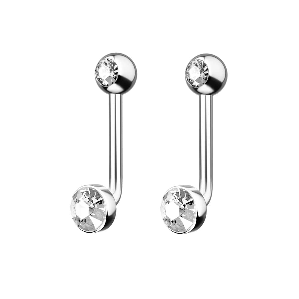 1PC G23 titane cristal gemme Christina capuche verticale Piercing lèvres anneaux Sexy vagin Piercing