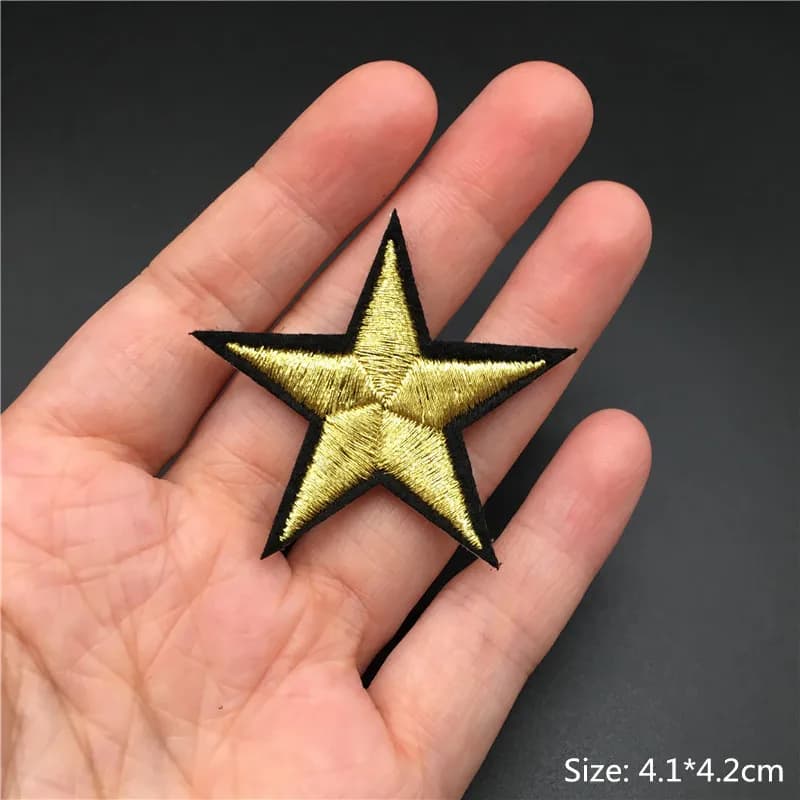 Ailes dorées fer sur patchs pour vêtements étoiles Badges vêtements broderie rayures Appliques coutu