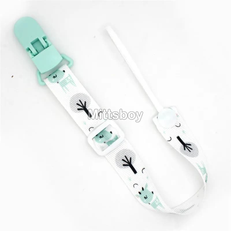 Clips de sucette pour bébé à bouton fixe, chaînes de ruban factice, porte-sucette, sangle à boucle A