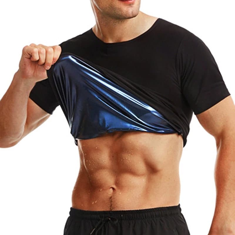 Sauna Sweat Shirt pour hommes manches courtes corps Shaper Gym exercice Fitness haut Shapewear Sauna