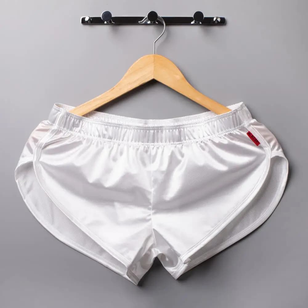 Boxer pyjama Sexy pour hommes, sous-vêtements en soie lisse, bas de sommeil, vêtements de maison, sh