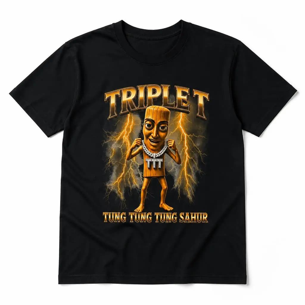 T-shirts décontractés Triple T Tung Tung Tung Sahur, T-shirts à manches courtes et col rond, hauts e
