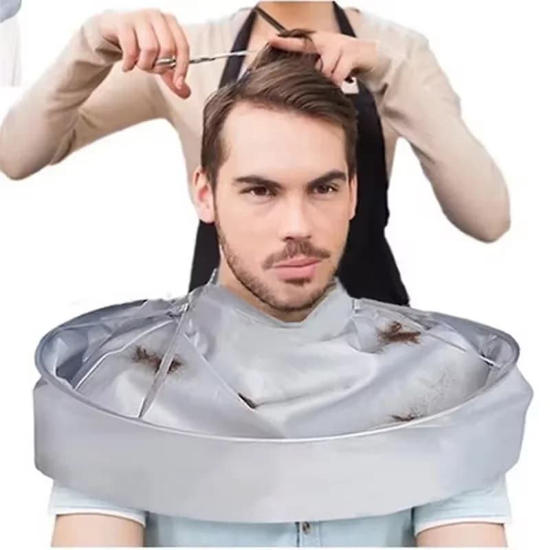 Outil de coupe de cheveux pliable en forme de parapluie, cape de coupe de cheveux respirante tridime