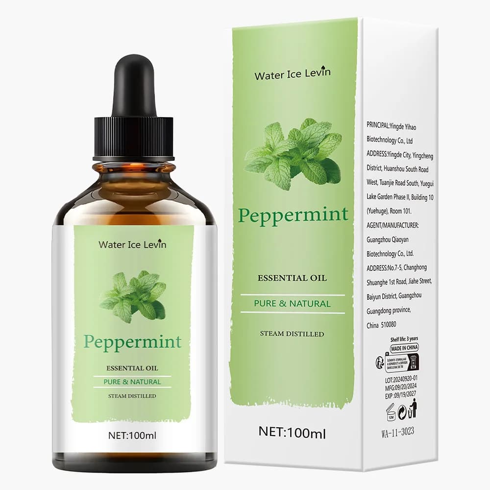 Huile Essentielle de Menthe Poivrée - Huile Hydratante et Nourrissante Sans Alcool pour le Visage et
