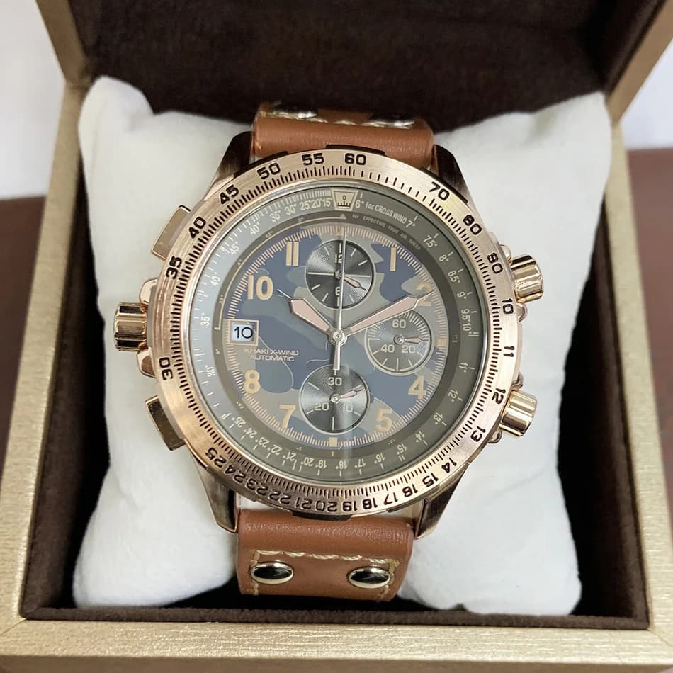 Montres de mode pour hommes, chronographe, mouvement multifonctionnel, camouflage bleu, jaune, noir,
