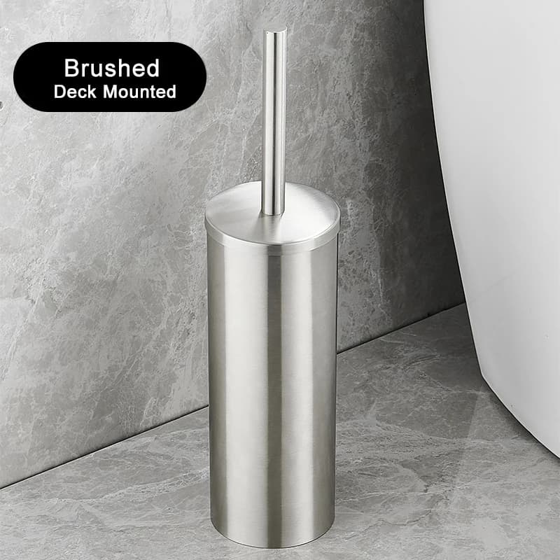 Porte-brosse de toilette en acier inoxydable, accessoires de salle de bains, brosse de toilette noir