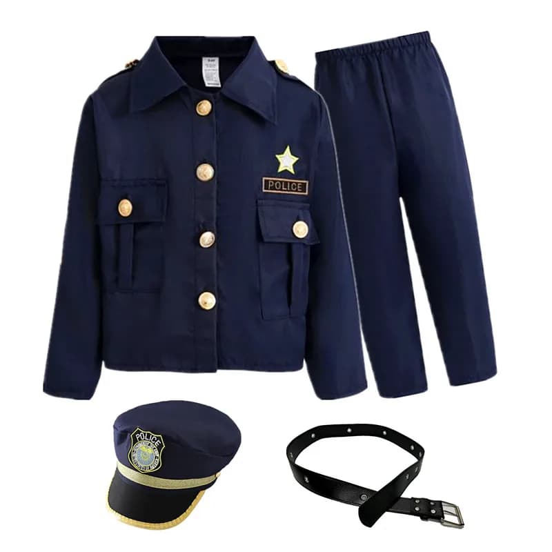 Ensemble de costumes de policier pour enfants – Veste, pantalon, casquette et accessoires d'uniforme