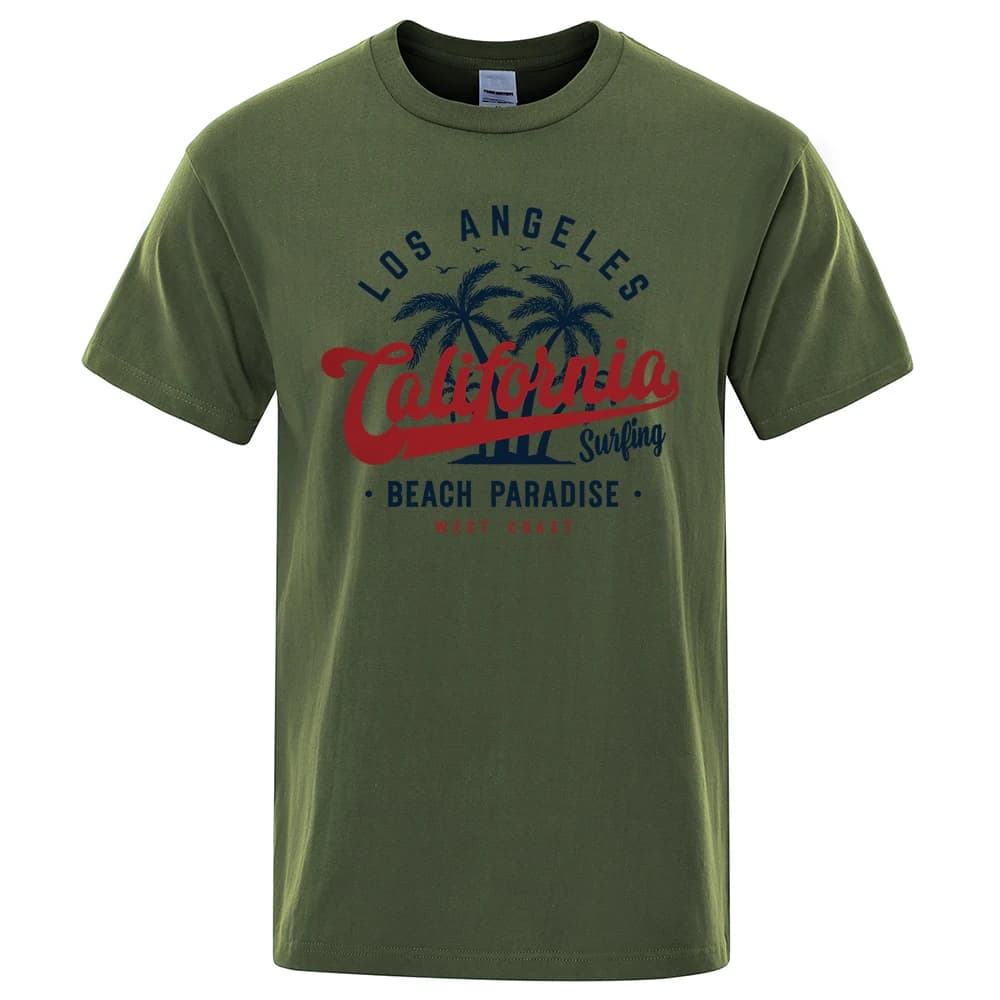 San Francisco, californie plage paradis hommes hauts mode col rond T-Shirt coton été T-Shirt respira