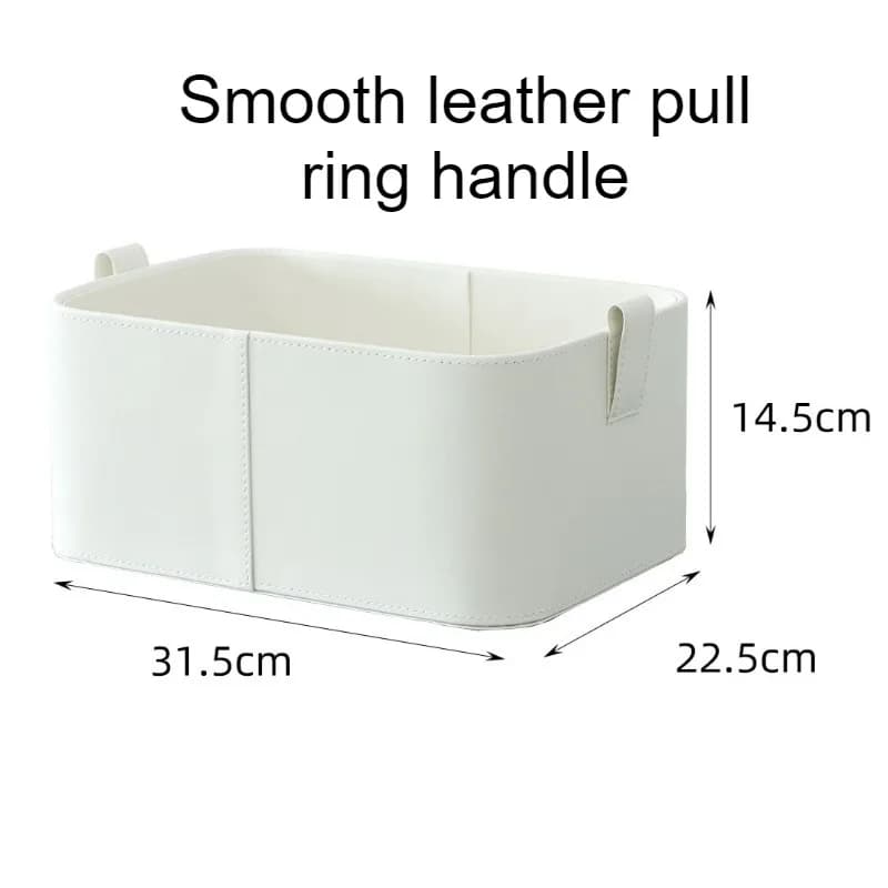 Boîte de rangement en cuir, boîtes de rangement pour vêtements, panier d'organisation d'accessoires