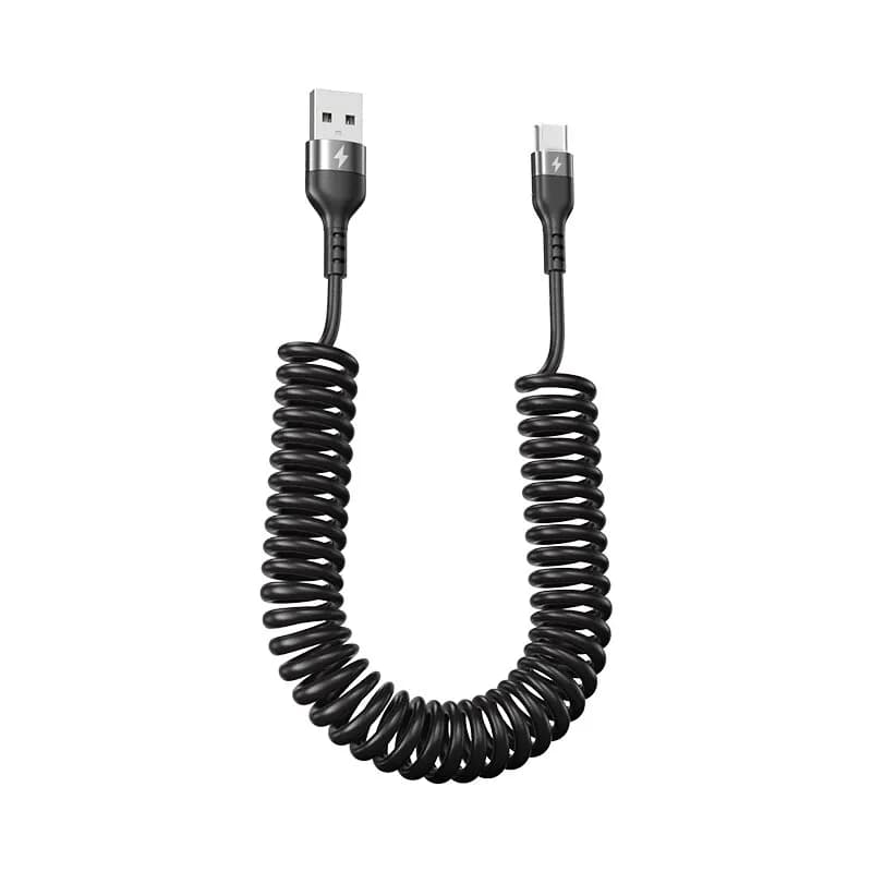 Câble à ressort télescopique 66W 6A, charge rapide, câbles USB Type C pour Samsung Xiaomi Huawei Hon
