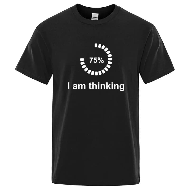 T-shirt pour homme en coton mélangé de haute qualité, imprimé « I'm Thinking », décontracté, ample, 