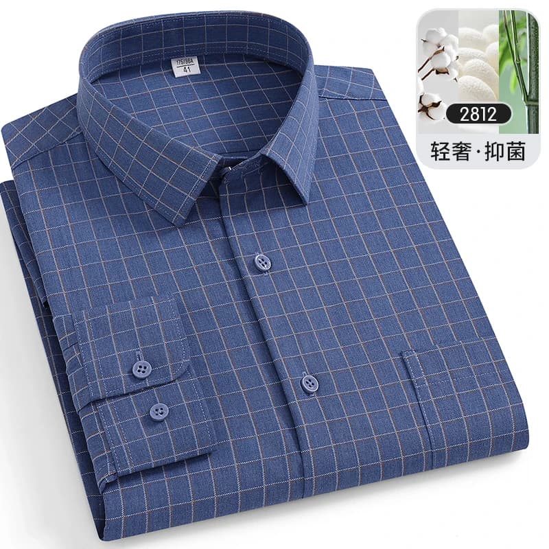 Chemises grandes tailles pour hommes 8XL en fibre de bambou, chemises à manches longues pour hommes,