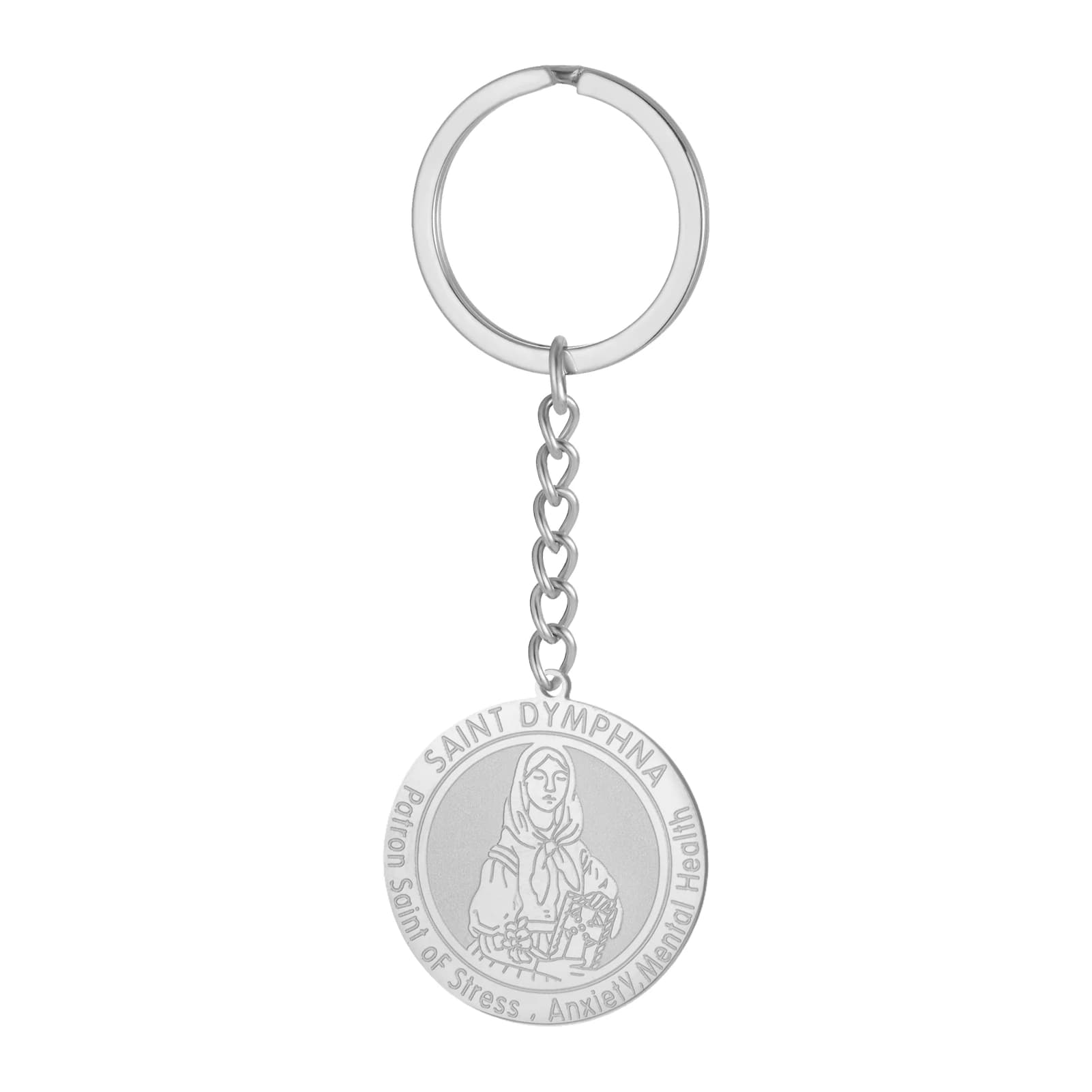 LIKGREAT Saint pendentif porte-clés pour femmes hommes St Dymphna St Maximilien Kolbe St Gerard cath