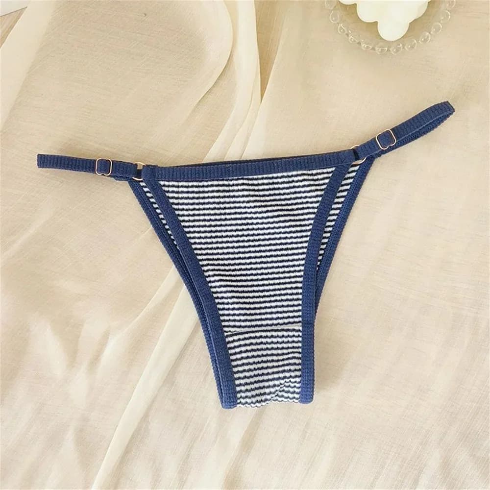 Sous-vêtements réglables pour femmes, slip Sexy à fines bretelles avec boutons, culotte tanga à carr