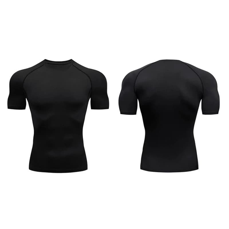 Nouveaux hommes été à manches courtes Fitness t-shirt course Sport gymnase Compression t-shirt entra