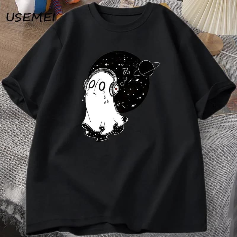Napstablook Undertale T-shirt à manches courtes en coton pour hommes et femmes, haut à col rond, vêt