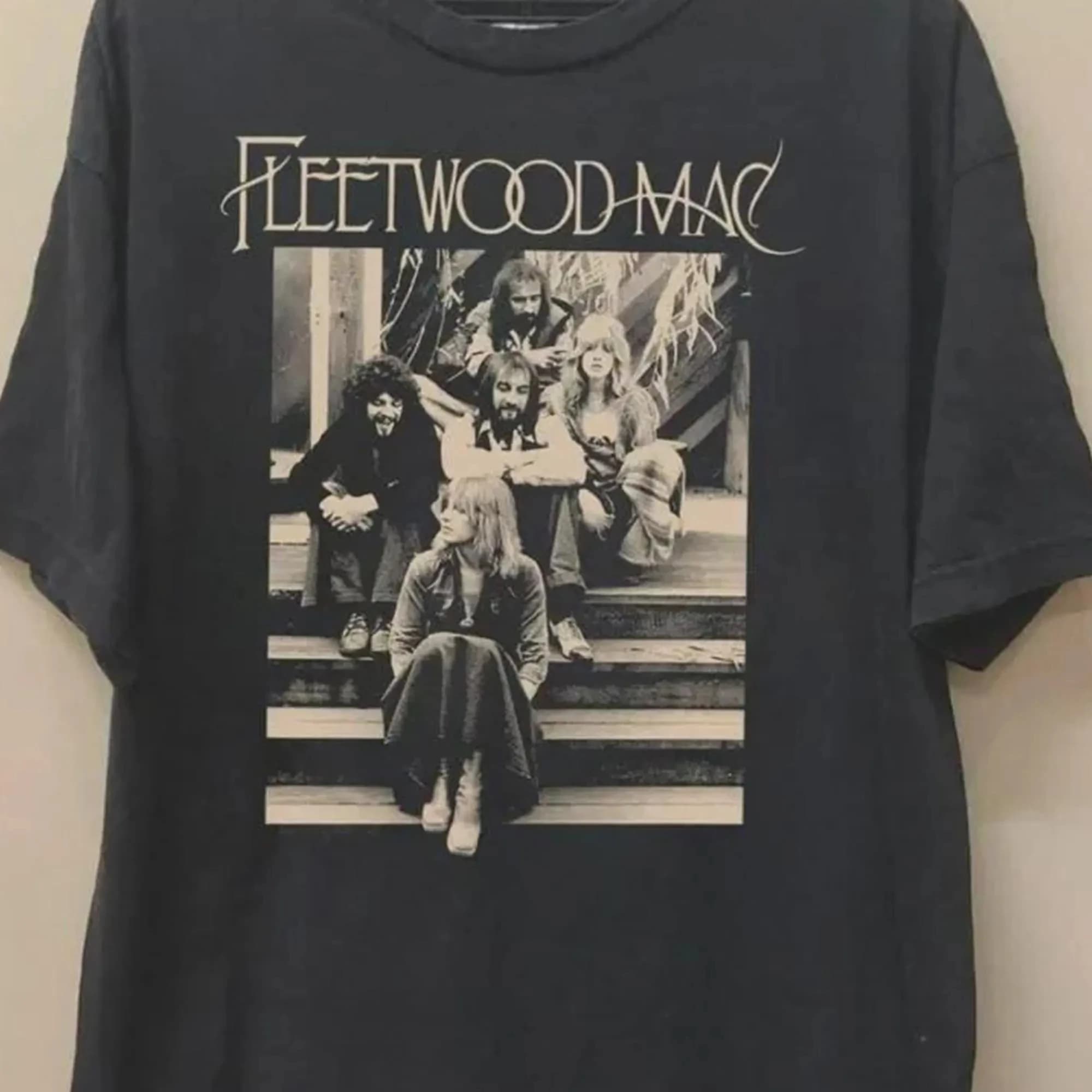 T-shirt rétro Fleetwood Mac, T-shirt à motif de groupe de rock rétro, T-shirt décontracté unisexe d'
