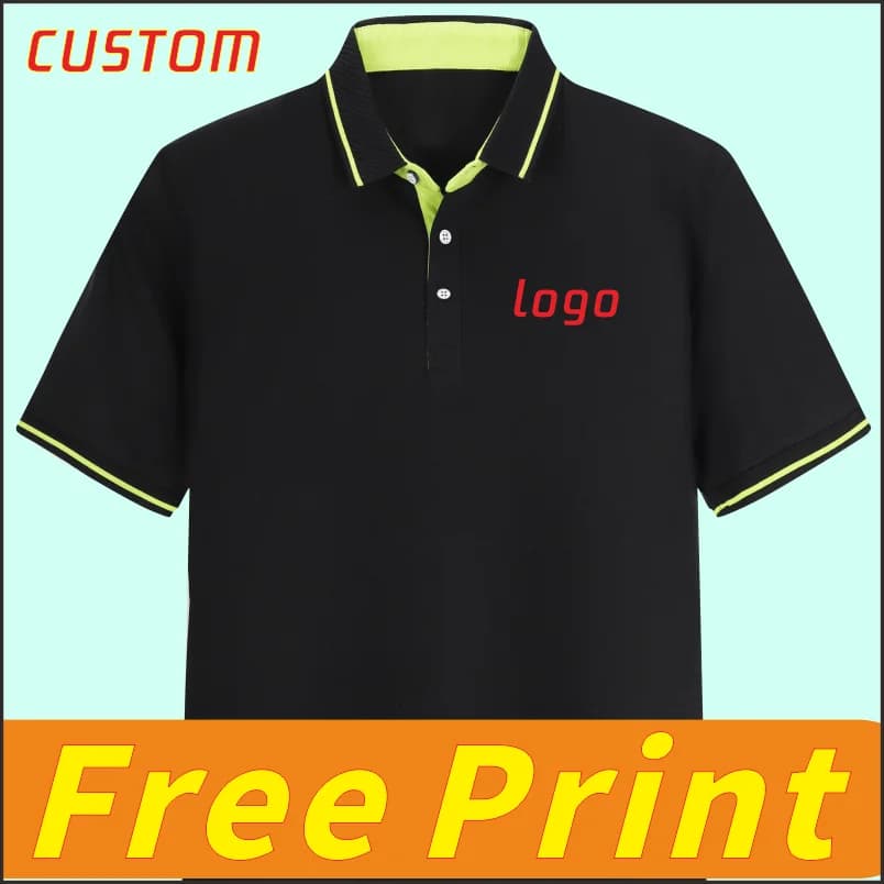 Personnalisation de polos haut de gamme, T-shirt d'été à manches courtes avec logo imprimé, icône br
