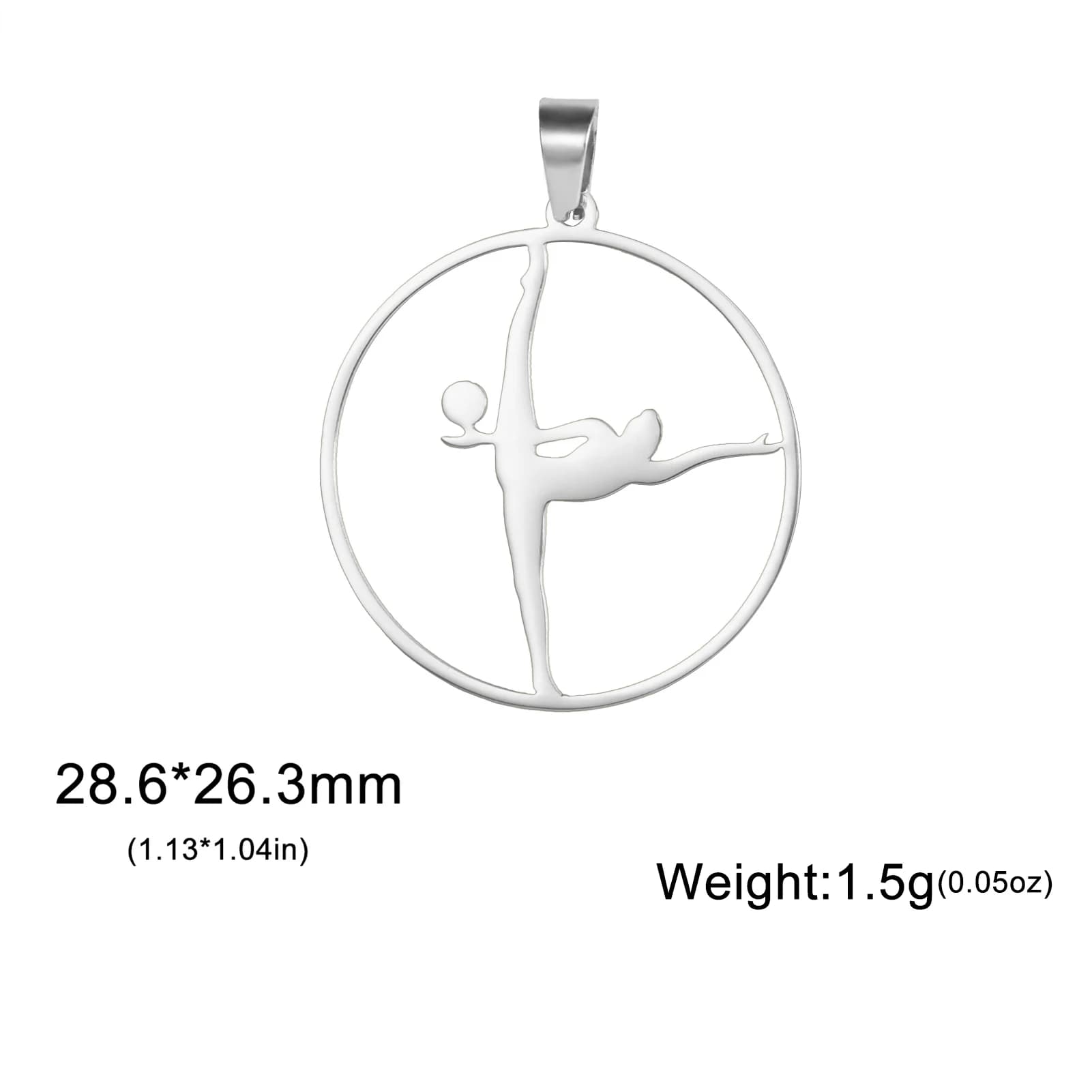 AqCircle-Breloques d'exercice pour la fabrication de bijoux, acier inoxydable, sport de gymnrecharge