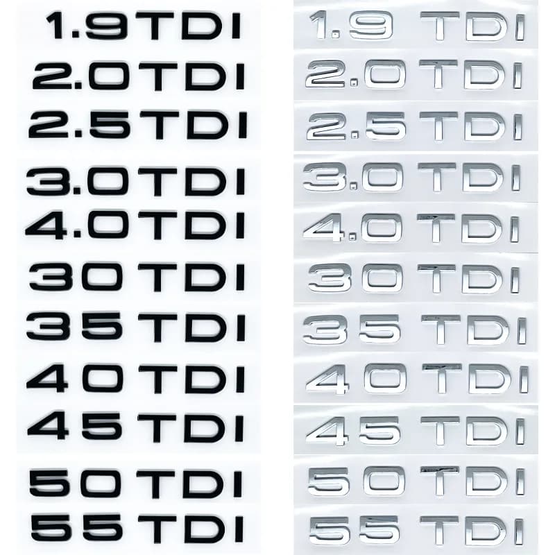 Autocollant de coffre de voiture, lettres ABS 3D 2.0TDI 2.5TDI 3.0TDI 35TDI 40TDI 45TDI 50TDI, pour 